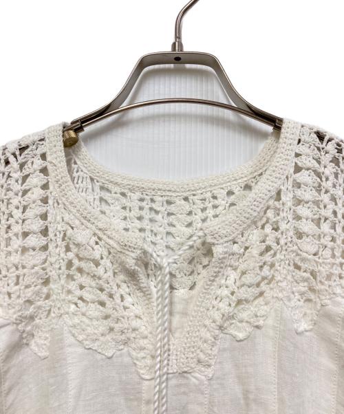 cardo fabrica（カルドファブリカ）cardo fabrica (カルドファブリカ) ヨークかぎ針編みワンピース ホワイト サイズ:SIZE Freeの古着・服飾アイテム