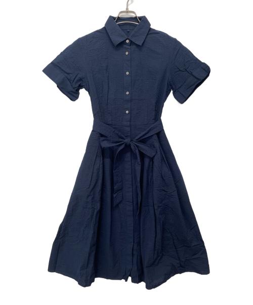 BROOKS BROTHERS（ブルックスブラザーズ）BROOKS BROTHERS (ブルックスブラザーズ) コットンシアサッカーショートスリーブシャツドレス ネイビーの古着・服飾アイテム