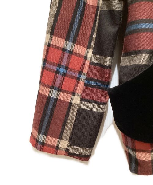 Vivienne Westwood RED LABEL（ヴィヴィアンウエストウッドレッドレーベル）Vivienne Westwood RED LABEL (ヴィヴィアンウエストウッドレッドレーベル) Tartan Check Love Jacket Setup（タータンチェックラブジャケットセットアップ） レッド サイズ:3の古着・服飾アイテム