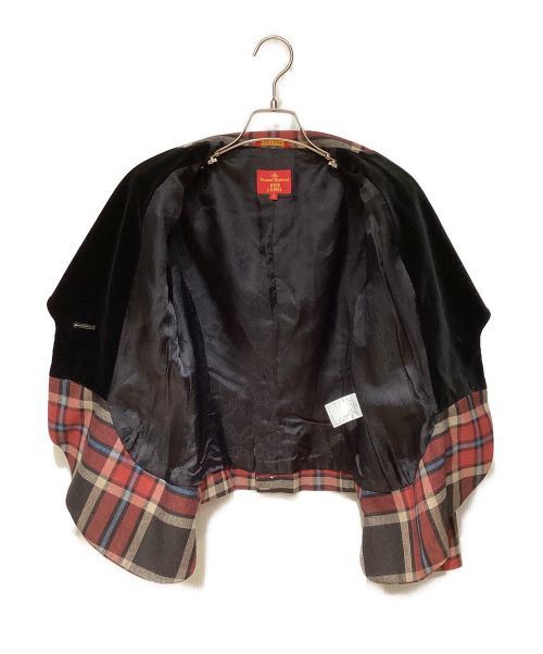 Vivienne Westwood RED LABEL（ヴィヴィアンウエストウッドレッドレーベル）Vivienne Westwood RED LABEL (ヴィヴィアンウエストウッドレッドレーベル) Tartan Check Love Jacket Setup（タータンチェックラブジャケットセットアップ） レッド サイズ:3の古着・服飾アイテム