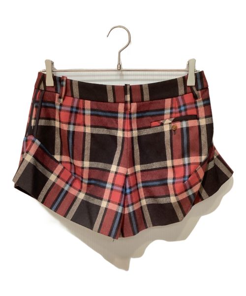 Vivienne Westwood RED LABEL（ヴィヴィアンウエストウッドレッドレーベル）Vivienne Westwood RED LABEL (ヴィヴィアンウエストウッドレッドレーベル) Tartan Check Love Jacket Setup（タータンチェックラブジャケットセットアップ） レッド サイズ:3の古着・服飾アイテム