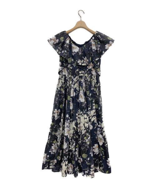 HER LIP TO（ハーリップトゥ）Her lip to (ハーリップトゥ) Anemone Ruffled Long Dress ネイビー サイズ:Sの古着・服飾アイテム