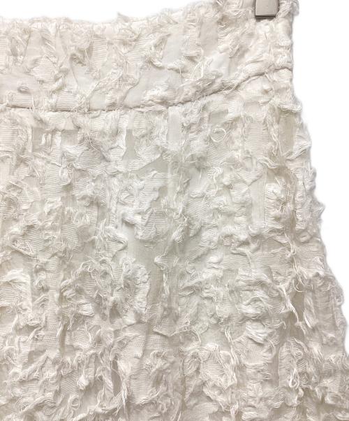 NOLLEY'S（ノーリーズ）NOLLEY'S (ノーリース) ウォッシャブルカットジャガードフレアスカート ホワイト サイズ:36の古着・服飾アイテム