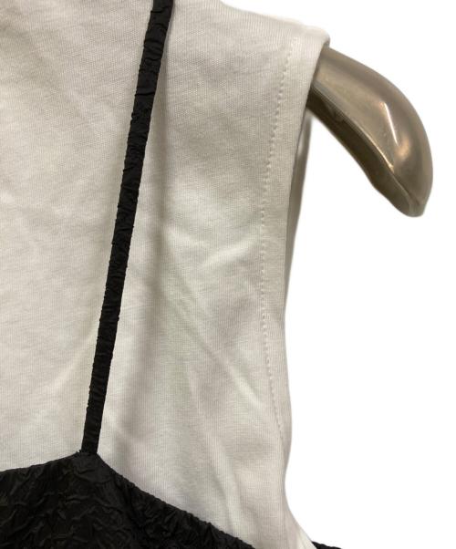 Mila Owen（ミラオーウェン）Mila Owen (ミラオーウェン) タンクレイヤードボリュームキャミワンピース ホワイト×ブラック サイズ:SIZE 0の古着・服飾アイテム