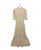 Snidelスナイデル）の古着「フロントボタンリブニットワンピース」｜アイボリー