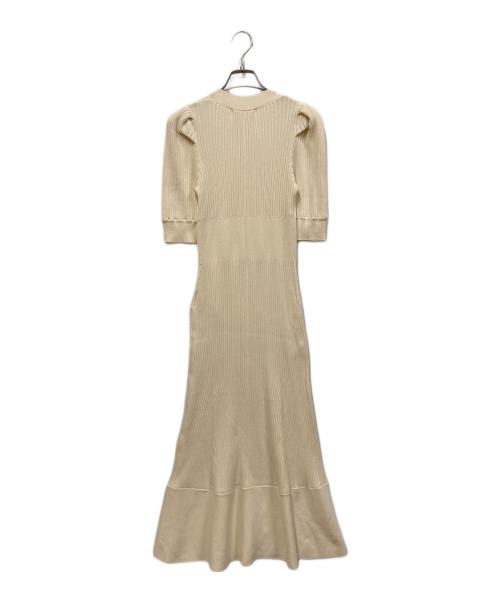 Snidel（スナイデル）Snidel (スナイデル) フロントボタンリブニットワンピース アイボリー サイズ:SIZE Freeの古着・服飾アイテム