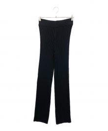 HYKE（ハイク）の古着「WIDE RIBBED SWEATER PANTS」｜ブラック