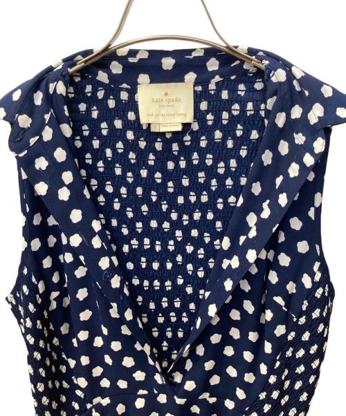 Kate Spade（ケイトスペード）Kate Spade (ケイトスペード) ノースリーブワンピース ネイビー サイズ:2の古着・服飾アイテム