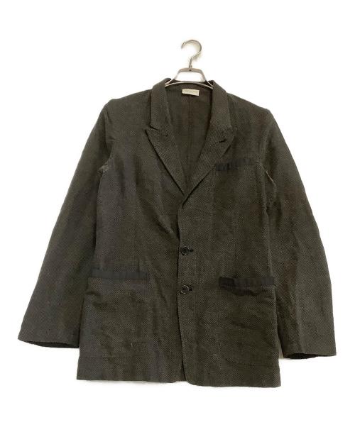 DRIES VAN NOTEN（ドリスヴァンノッテン）DRIES VAN NOTEN (ドリスヴァンノッテン) リネン混テーラードジャケット カーキ サイズ:44の古着・服飾アイテム