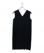 YOKO CHANヨーコチャン）の古着「スカラップヘムワンピース」｜ブラック