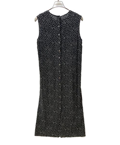 GALERIE VIE（ギャルリーヴィー）GALERIE VIE (ギャルリーヴィー) ウォッシャブルレーヨンドットプリント ノースリーブワンピース ブラック サイズ:36の古着・服飾アイテム