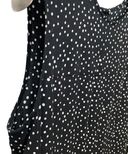 GALERIE VIE（ギャルリーヴィー）GALERIE VIE (ギャルリーヴィー) ウォッシャブルレーヨンドットプリント ノースリーブワンピース ブラック サイズ:36の古着・服飾アイテム