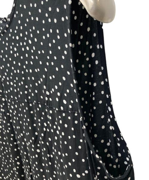 GALERIE VIE（ギャルリーヴィー）GALERIE VIE (ギャルリーヴィー) ウォッシャブルレーヨンドットプリント ノースリーブワンピース ブラック サイズ:36の古着・服飾アイテム