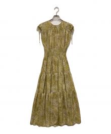 FRAY ID（フレイ アイディー）の古着「ブーケプリントワンピース」｜イエロー