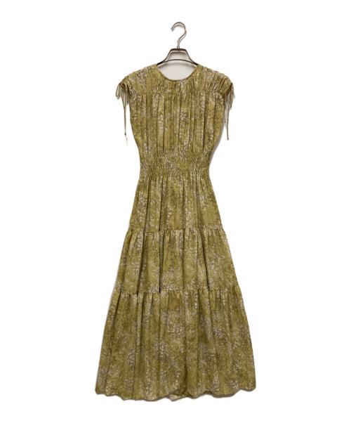 FRAY ID（フレイ アイディー）FRAY ID (フレイ アイディー) ブーケプリントワンピース イエロー サイズ:SIZE 1の古着・服飾アイテム