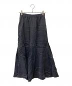 LE GLAZIKル グラジック）の古着「キュプラギャザーフレアスカート」｜ネイビー