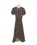 FRAY IDフレイ アイディー）の古着「ビスコースプリントカシュクールワンピース」｜ブラック