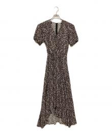 FRAY ID（フレイ アイディー）の古着「ビスコースプリントカシュクールワンピース」｜ブラック