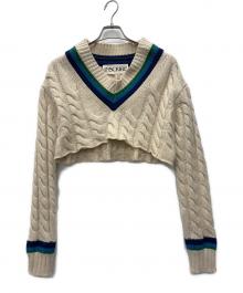 INSCRIRE（アンスクリア）の古着「ショートチルデンニット」｜ホワイト