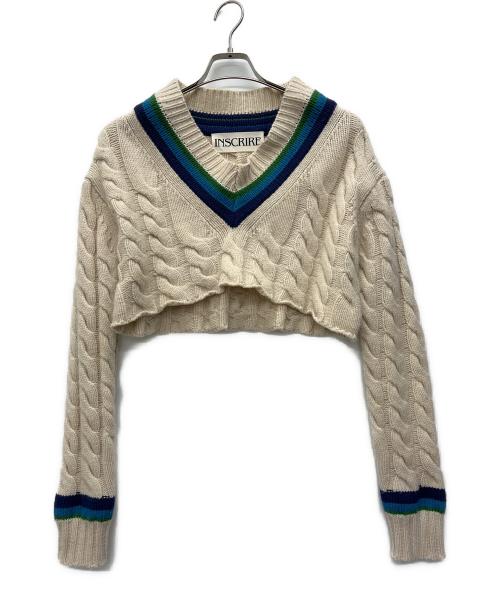 INSCRIRE（アンスクリア）INSCRIRE (アンスクリア) ショートチルデンニット ホワイト サイズ:‐の古着・服飾アイテム