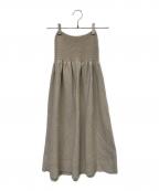 TSUTSUMU SAIFUKU GOSENツツムサイフクゴセン）の古着「のびるニットロングスカート麻」｜ベージュ