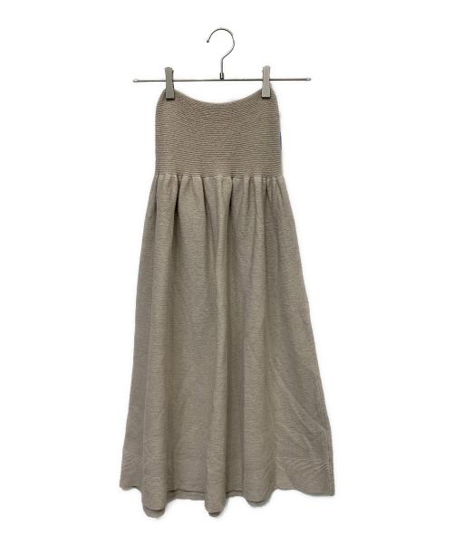 TSUTSUMU SAIFUKU GOSEN（ツツムサイフクゴセン）TSUTSUMU SAIFUKU GOSEN (ツツムサイフクゴセン) のびるニットロングスカート麻 ベージュ サイズ:Fの古着・服飾アイテム