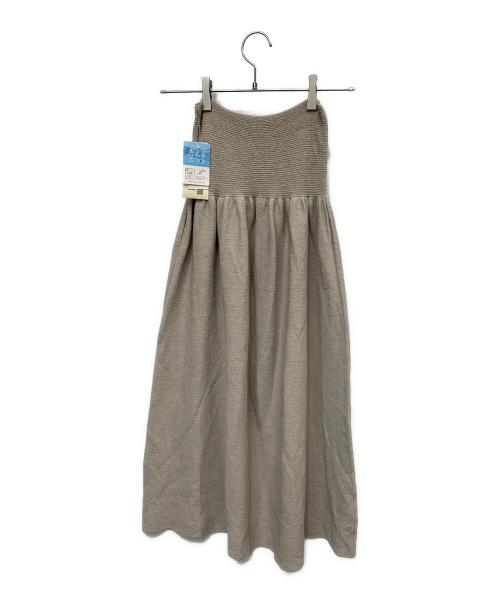 TSUTSUMU SAIFUKU GOSEN（ツツムサイフクゴセン）TSUTSUMU SAIFUKU GOSEN (ツツムサイフクゴセン) のびるニットロングスカート麻 ベージュ サイズ:Fの古着・服飾アイテム