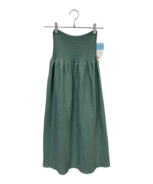 TSUTSUMU SAIFUKU GOSEN（ツツムサイフクゴセン）TSUTSUMU SAIFUKU GOSEN (ツツムサイフクゴセン) のびるニットロングスカート麻 グリーン サイズ:Fの古着・服飾アイテム