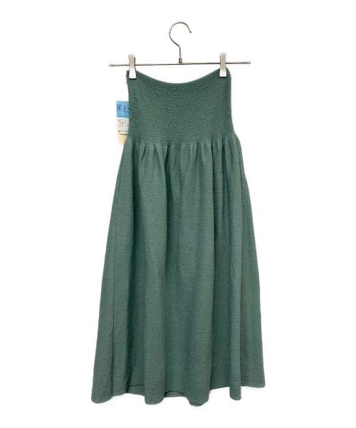 TSUTSUMU SAIFUKU GOSEN（ツツムサイフクゴセン）TSUTSUMU SAIFUKU GOSEN (ツツムサイフクゴセン) のびるニットロングスカート麻 グリーン サイズ:Fの古着・服飾アイテム