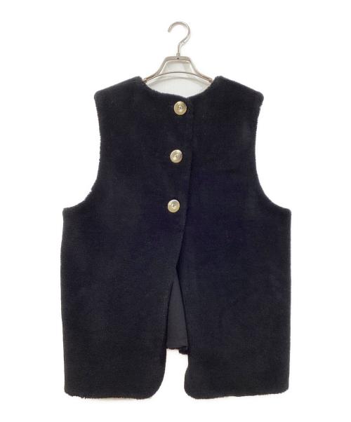 ENFOLD（エンフォルド）ENFOLD (エンフォルド) ルーズシルエットボアベスト ブラック サイズ:38の古着・服飾アイテム