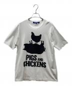 JUNYA WATANABE MANジュンヤワタナベマン）の古着「PIGS AND CHICKENS TEE」｜ホワイト×ブラック