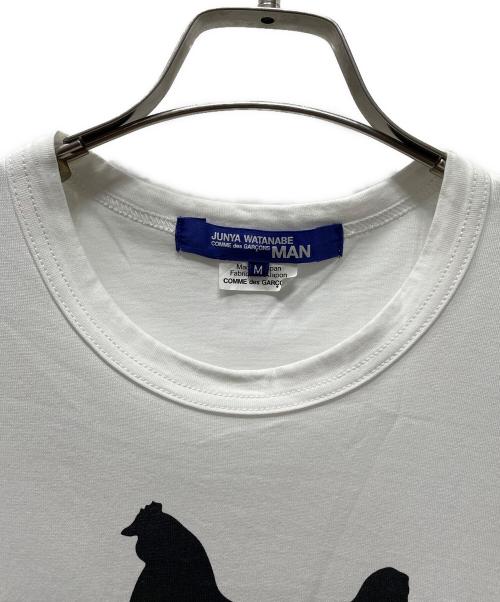 JUNYA WATANABE MAN（ジュンヤワタナベマン）JUNYA WATANABE MAN (ジュンヤワタナベマン) PIGS AND CHICKENS TEE ホワイト×ブラック サイズ:Mの古着・服飾アイテム