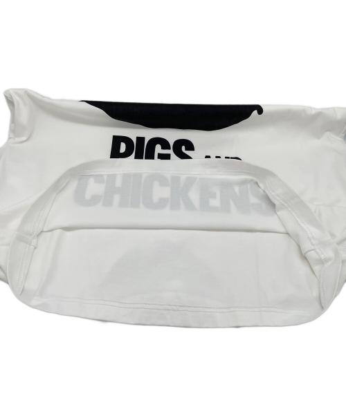 JUNYA WATANABE MAN（ジュンヤワタナベマン）JUNYA WATANABE MAN (ジュンヤワタナベマン) PIGS AND CHICKENS TEE ホワイト×ブラック サイズ:Mの古着・服飾アイテム