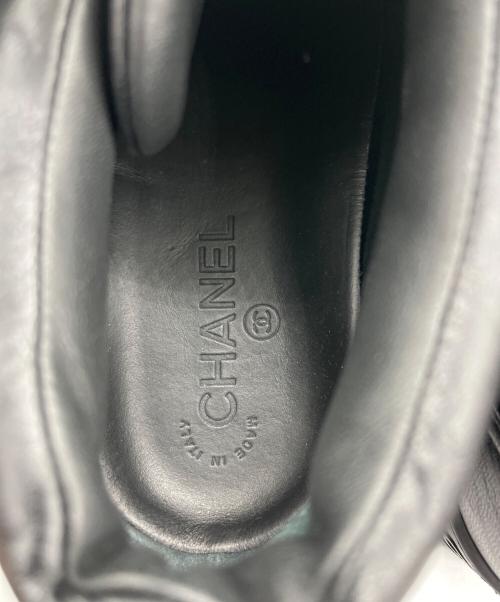 CHANEL（シャネル）CHANEL (シャネル) ココマークレザーベルクロスニーカー ブラック サイズ:42の古着・服飾アイテム