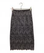 ANAYIアナイ）の古着「ペイズリーケミカルレースタイトスカート」｜グレー