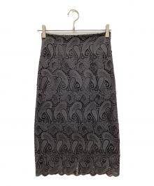 ANAYI（アナイ）の古着「ペイズリーケミカルレースタイトスカート」｜グレー
