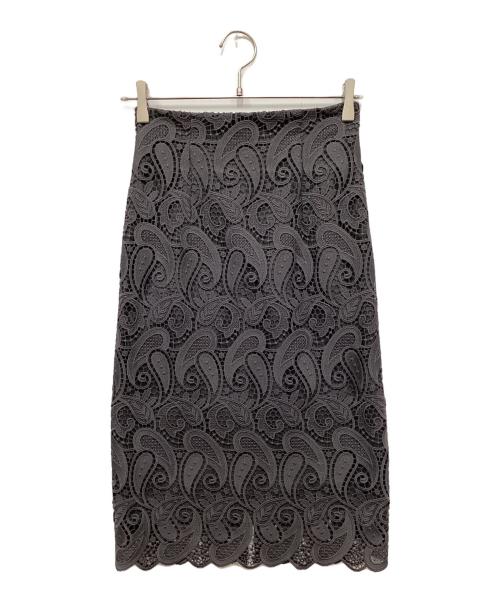 ANAYI（アナイ）ANAYI (アナイ) ペイズリーケミカルレースタイトスカート グレー サイズ:34の古着・服飾アイテム