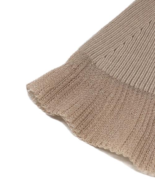 Snidel（スナイデル）Snidel (スナイデル) ショルダーリボンアシンメニットワンピース ベージュ サイズ:Fの古着・服飾アイテム