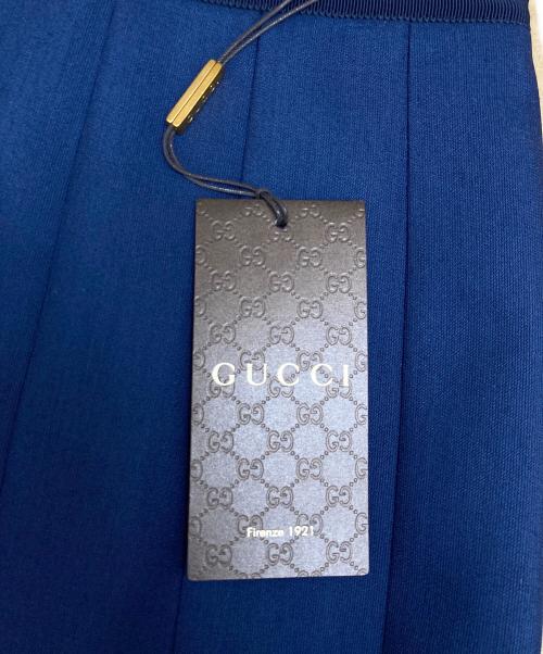 GUCCI（グッチ）GUCCI (グッチ) プリーツスカート　419425 ネイビー サイズ:42 未使用品の古着・服飾アイテム