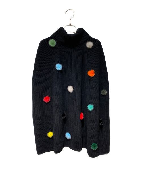 FENDI（フェンディ）FENDI (フェンディ) Cashmere Knit Poncho（カシミヤニットポンチョ） ブラック サイズ:42の古着・服飾アイテム