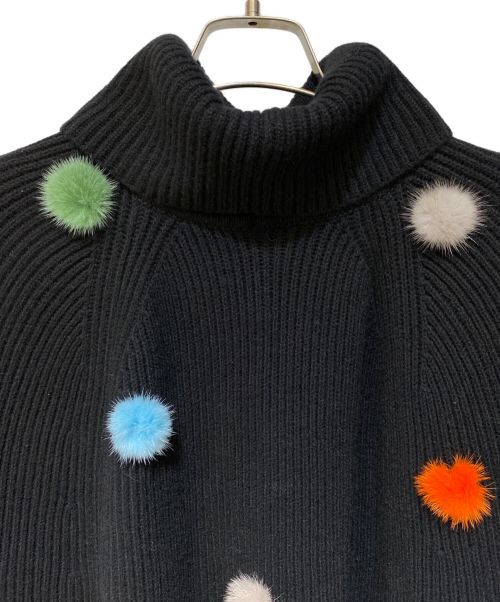 FENDI（フェンディ）FENDI (フェンディ) Cashmere Knit Poncho（カシミヤニットポンチョ） ブラック サイズ:42の古着・服飾アイテム