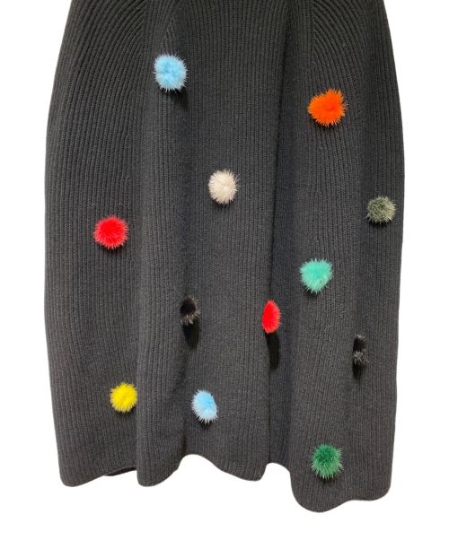 FENDI（フェンディ）FENDI (フェンディ) Cashmere Knit Poncho（カシミヤニットポンチョ） ブラック サイズ:42の古着・服飾アイテム