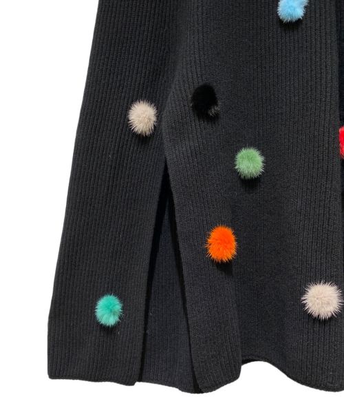 FENDI（フェンディ）FENDI (フェンディ) Cashmere Knit Poncho（カシミヤニットポンチョ） ブラック サイズ:42の古着・服飾アイテム