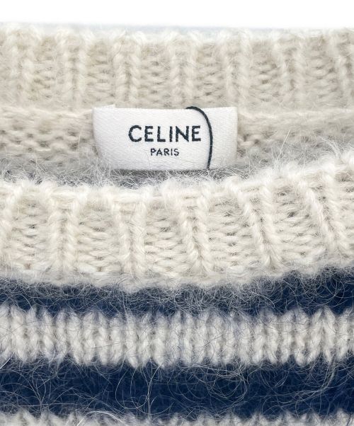 CELINE（セリーヌ）CELINE (セリーヌ) クルーネック マリニエール セーター オフホワイト/ネイビー サイズ:L 未使用品の古着・服飾アイテム