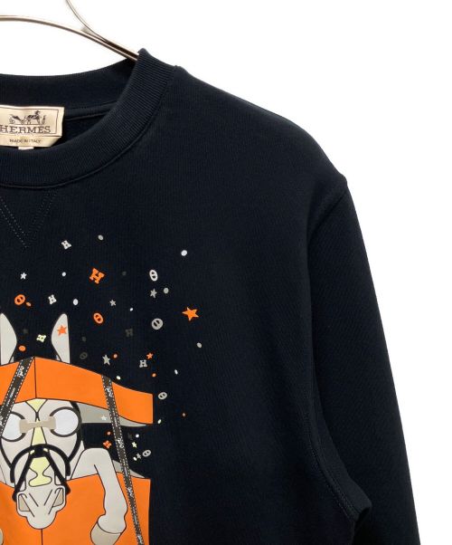 HERMES（エルメス）HERMES (エルメス) ボワットシュルプリーズ クルーネックスウェット ネイビー サイズ:Lの古着・服飾アイテム