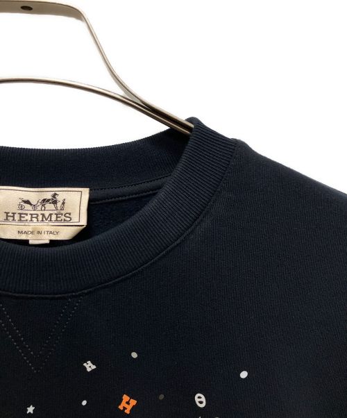 HERMES（エルメス）HERMES (エルメス) ボワットシュルプリーズ クルーネックスウェット ネイビー サイズ:Lの古着・服飾アイテム
