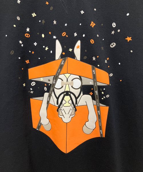 HERMES（エルメス）HERMES (エルメス) ボワットシュルプリーズ クルーネックスウェット ネイビー サイズ:Lの古着・服飾アイテム