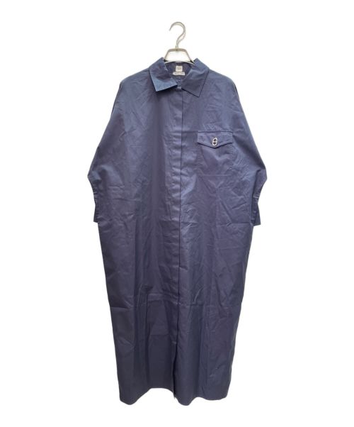 HERMES（エルメス）HERMES (エルメス) 23SS シェーヌダンクル ボタン シャツワンピース ネイビー サイズ:40の古着・服飾アイテム