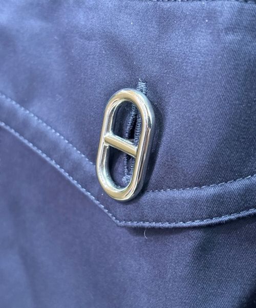 HERMES（エルメス）HERMES (エルメス) 23SS シェーヌダンクル ボタン シャツワンピース ネイビー サイズ:40の古着・服飾アイテム