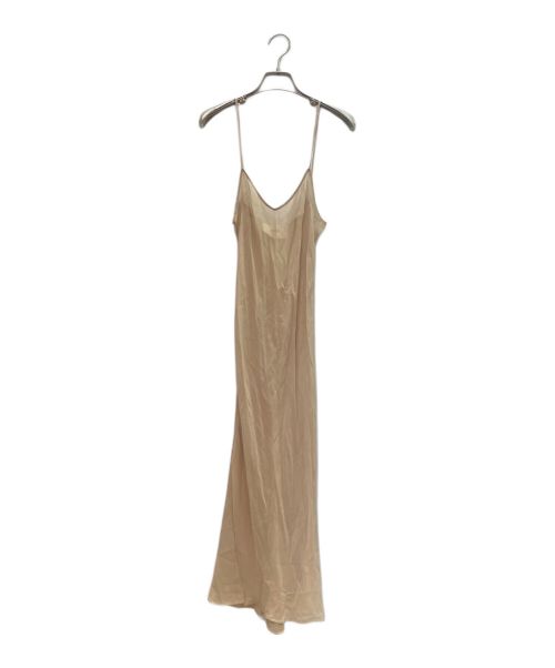 CELINE（セリーヌ）CELINE (セリーヌ) Silk GEORGETTE SMOCKED FOLK DRESS シルク スモッキングフォークドレス ベージュ サイズ:38の古着・服飾アイテム